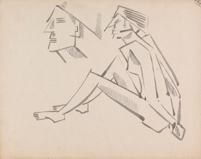 Twee figuurstudies door Henri Gaudier Brzeska