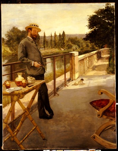 Een Elegante Man op een Terras, 1885 door Henri Gervex