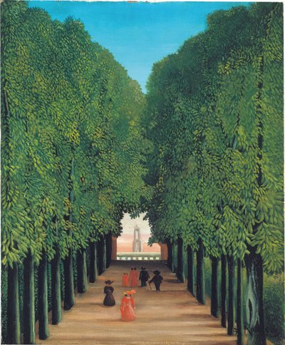 De laan in het park bij Saint Cloud, ca. 1908 door Henri Rousseau