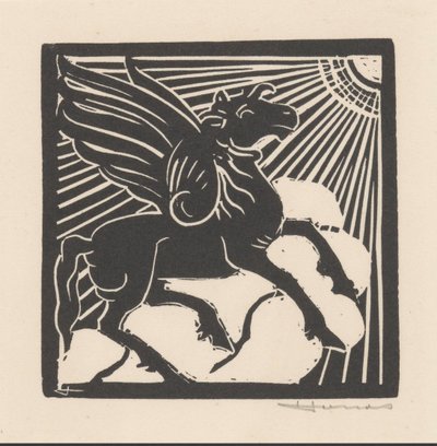 Gevleugeld paard door Henri Jonas (signed by artist)
