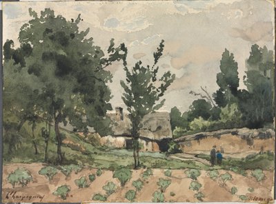Landschap met Boerderij door Henri Joseph Harpignies