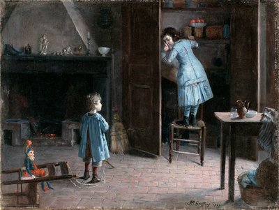 Kinderen in een interieur, 1907 door Henri Jules Jean Geoffroy