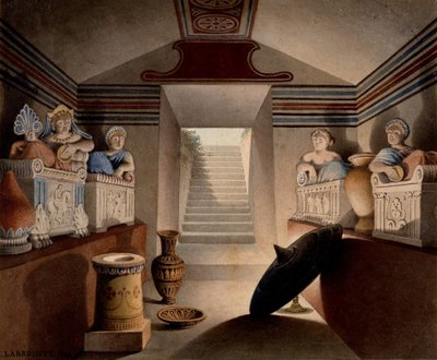 Uitzicht op een Etruskische Tombe door Henri Labrouste