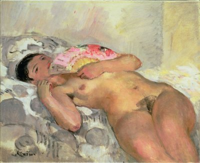 Naakte Vrouw met een Waaier door Henri Lebasque