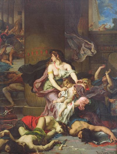 Joas gered van de slachting van de koninklijke familie, 1867 door Henri Leopold Levy