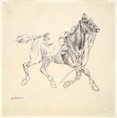 Militair paard door Henri Louis Dupray