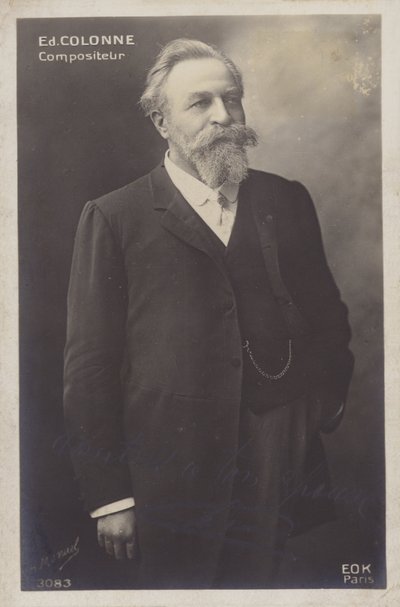 Edouard Colonne, Frans dirigent en violist (1838-1910) (z/w foto) door Henri Manuel