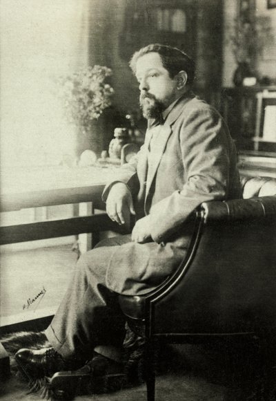 Portret van Claude Debussy (foto) door Henri Manuel