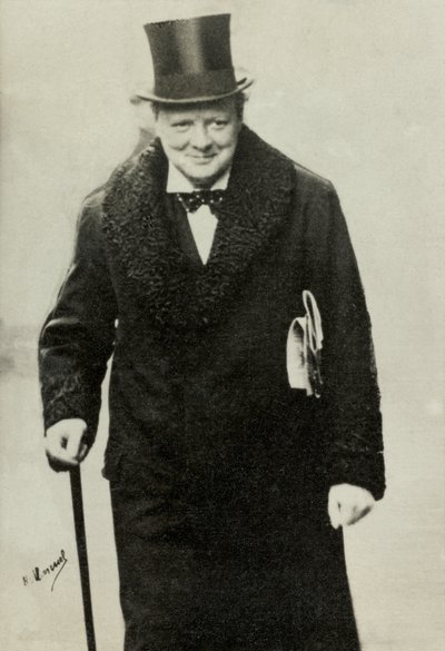 Portret van Winston Churchill (foto) door Henri Manuel