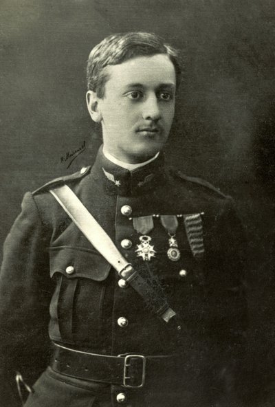 Portret van vliegenier Georges Guynemer (foto) door Henri Manuel