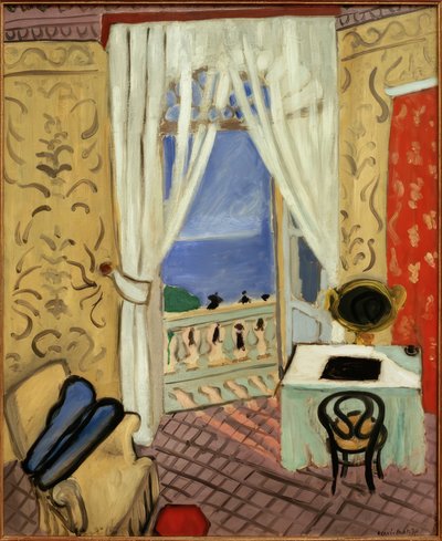 (Interieur met vioolkoffer door Henri Matisse