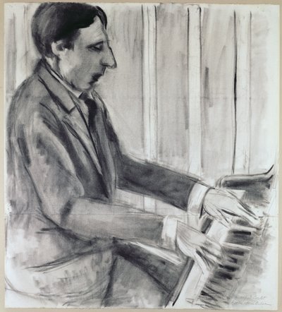 Alfred Cortot (pen, ink  watercolor) door Henri Matisse