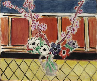 Anemonen en perzikbloesems door Henri Matisse