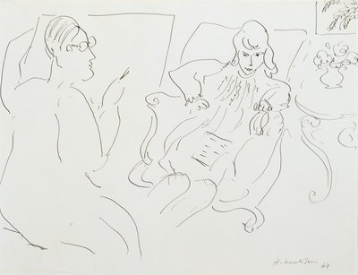 Kunstenaar met model door Henri Matisse