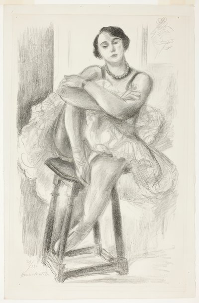 Danser gezeten op een kruk, uit Tien dansers door Henri Matisse