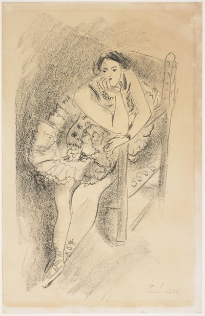 Danser in een houten stoel door Henri Matisse