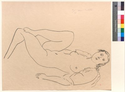 Liggende naakte vrouw, met gebogen benen door Henri Matisse