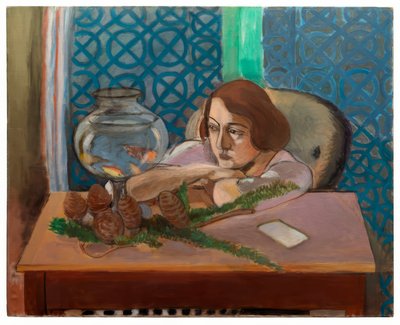 Vrouw voor een aquarium door Henri Matisse