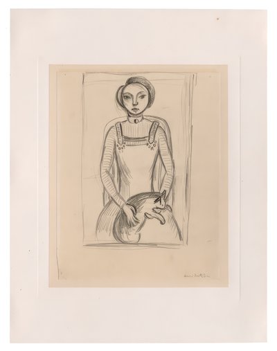 Meisje met een kat door Henri Matisse