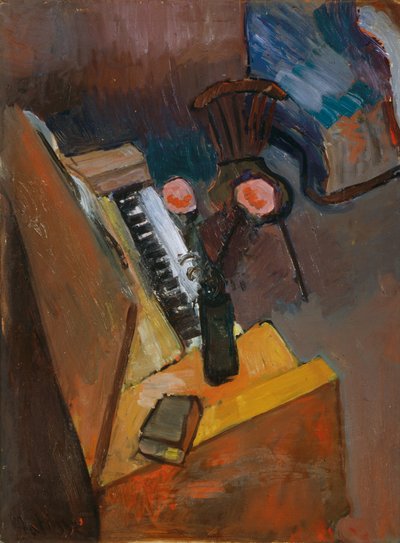 Harmonium interieur, ca.1900 (olieverf op karton) door Henri Matisse