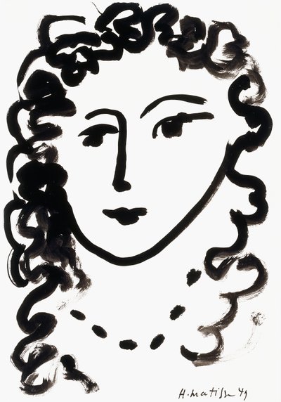 Hoofd van een vrouw door Henri Matisse