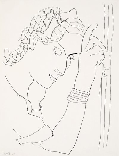 Hoofd van een vrouw in profiel door Henri Matisse