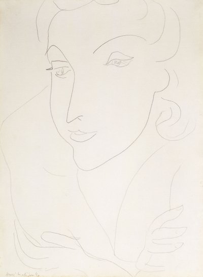 Hoofd van een jonge vrouw door Henri Matisse