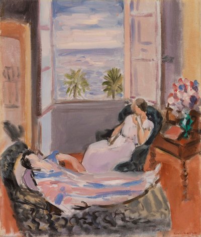 Interieur met twee figuren, open raam door Henri Matisse