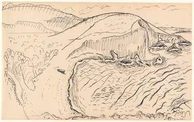 Landschap (pen  inkt op papier) door Henri Matisse