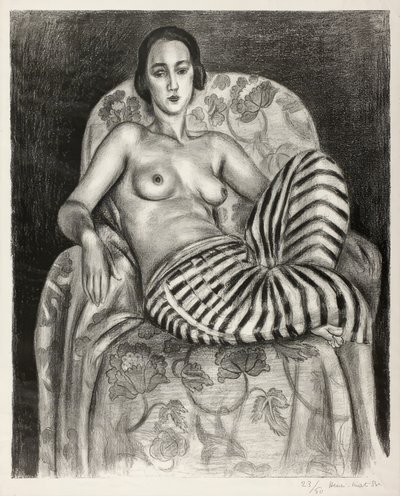 Grote Odalisque in gestreepte pantalon door Henri Matisse
