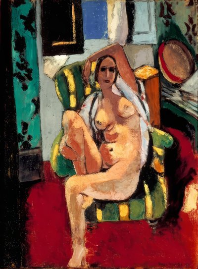 Naakt zittend met tamboerijn door Henri Matisse