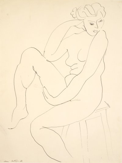 Naakt zittend op een kruk door Henri Matisse