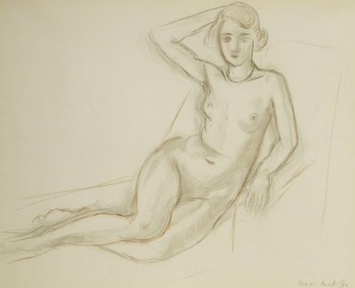 Naakt zittend op een ligstoel; Nu Assis sur une Chaise Longue door Henri Matisse