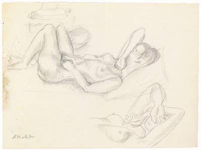 Naaktstudie, bedekt gezicht door Henri Matisse