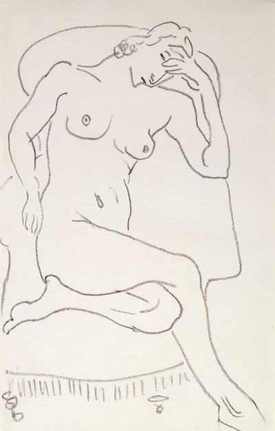 Naakte vrouw in een leunstoel, c.1922-24 (potlood op papier) door Henri Matisse