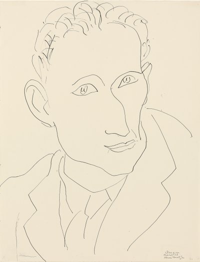Portret van Louis Aragon door Henri Matisse