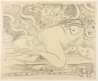 Liggend naakt met fruitschaal door Henri Matisse