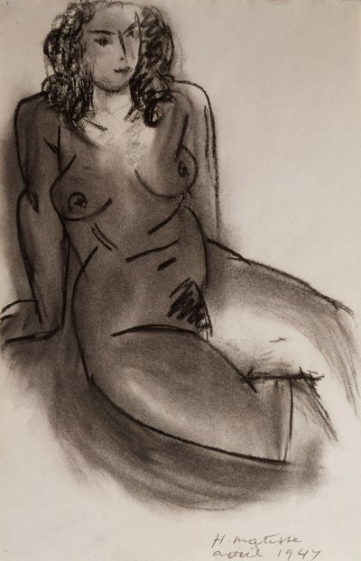 Zittende naakte vrouw door Henri Matisse
