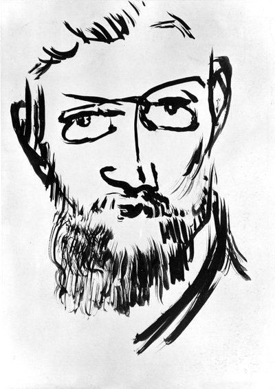 Zelfportret van Henri Matisse (1869-1954) ca. 1900 (tekening) door Henri Matisse