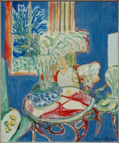 Klein interieur in blauw door Henri Matisse