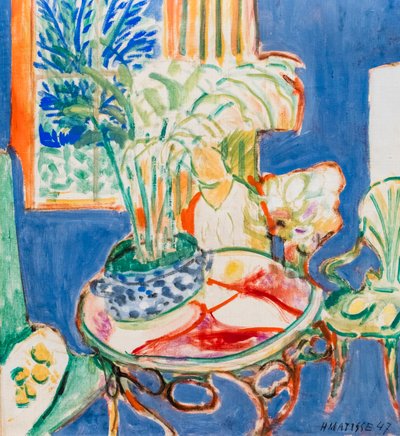 Klein blauw interieur door Henri Matisse