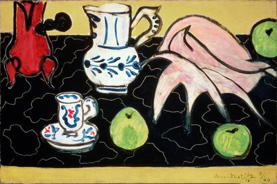 Stilleven met een schelp op zwart marmer door Henri Matisse