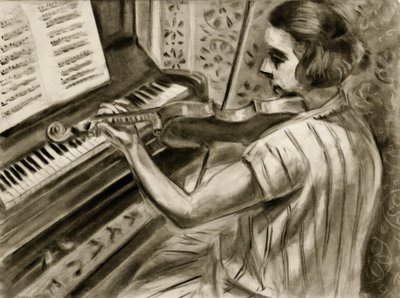 Een jonge violist voor een piano door Henri Matisse