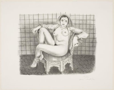 Jonge hindoe, naakt zittend in een stoel door Henri Matisse