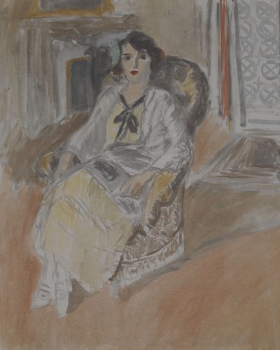 Vrouw in een leunstoel, c.1922 (olieverf op doek) door Henri Matisse