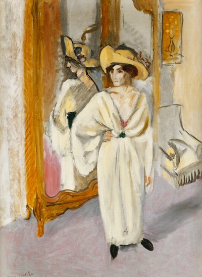 Vrouw in het wit, ca. 1918-19 (olieverf op doek) door Henri Matisse