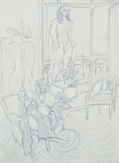 Vrouw in een interieur; Hotel Regina, Cimiez, Nice door Henri Matisse