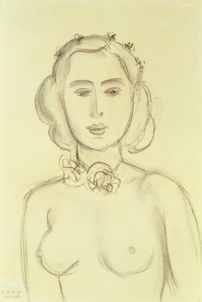 Vrouw met blote borsten door Henri Matisse
