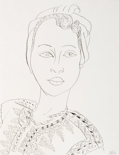 Vrouw met tulband door Henri Matisse