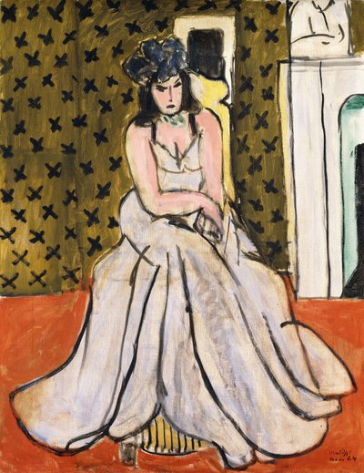 Vrouw met blauwe hoed door Henri Matisse